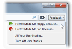 Die Feedback-Schaltfläche in den Beta-Versionen von Firefox 4